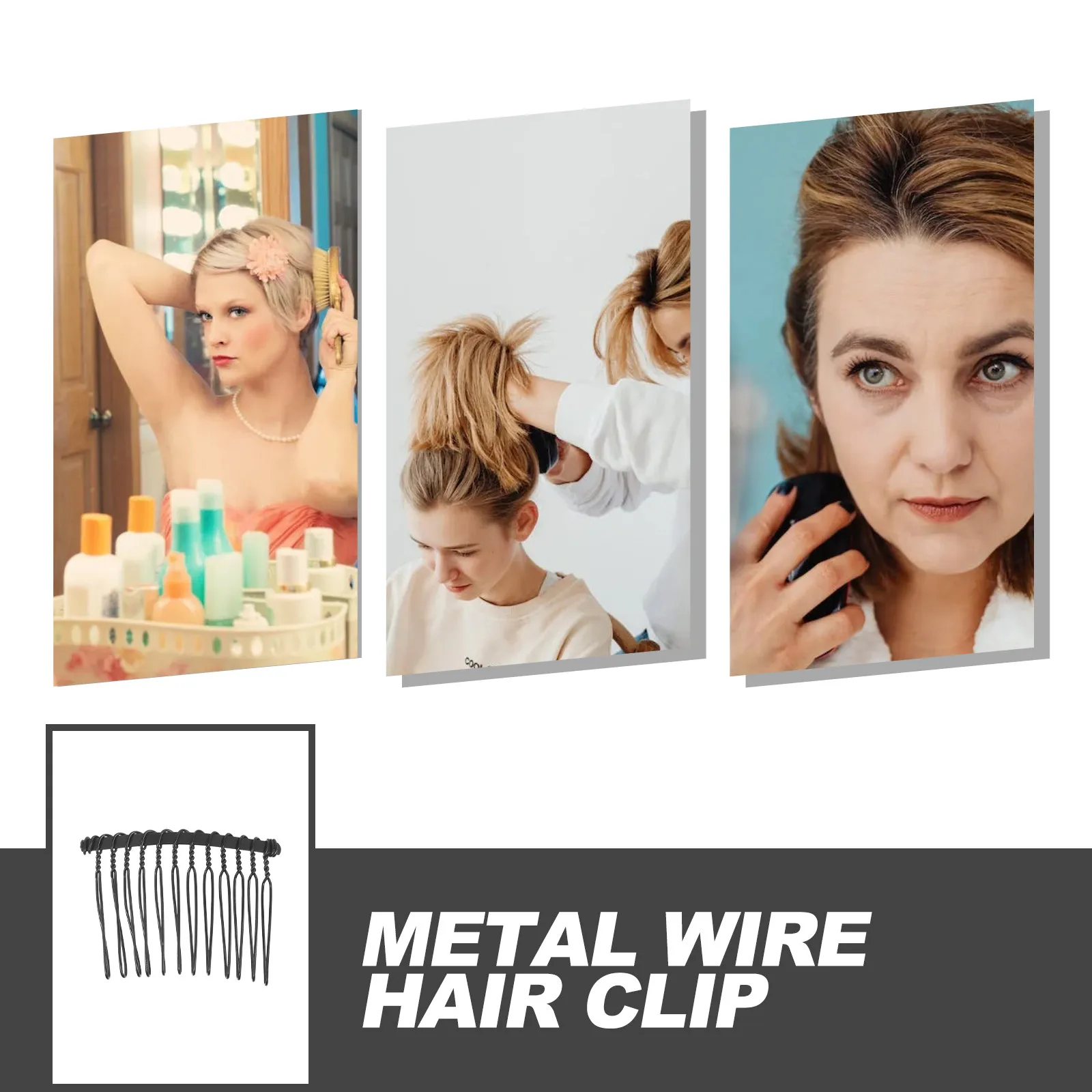 25Pcs 헤어 빗 클립 금속 와이어 멀티 투스 신부 헤어 스타일링 웨딩 헤어 액세서리 여성용 사이드 빗