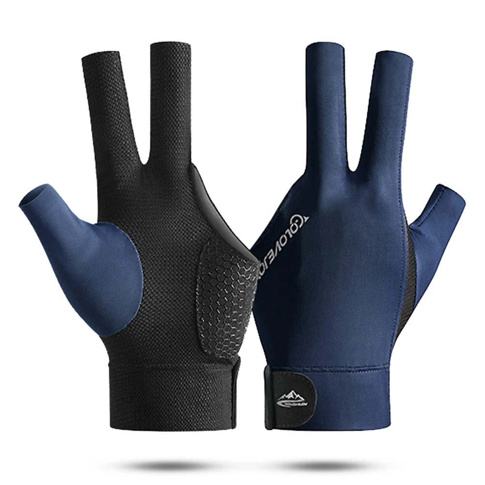 Open Finger Billiard Pool Gloves Adjustable Sticker Polyester Snooker Pool Gloves Smooth Soft Portable Reusable Amateur Training billiard gloves