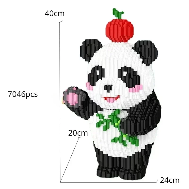 애플 팬더 빌딩 블록 성인 조립 초대형 퍼즐, 소년 소녀 생일 선물, 40cm, 7000 개 이상
