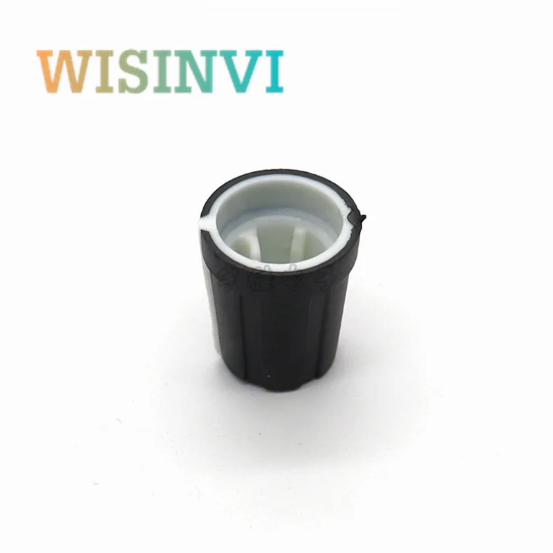 Potentiometer Knob Cap Rubber Knob Rotary Encoder Knob 10PCS 14*16MM 0 degree half shaft Rubber knob potentiometer rotary encoder volume switch knob suitable for D axis 6MM