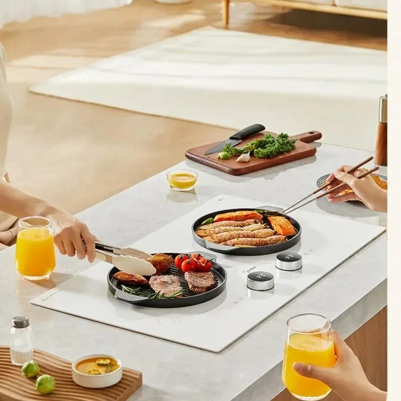 Midea 220V Induction Cooker 3500W Bulit-in Induction Hobs Dual Cooker Countertop Stove Intelligent Touch Control