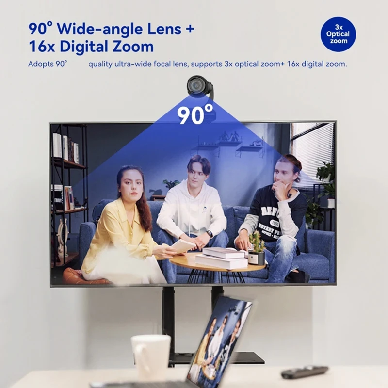 AI 추적 기능이 있는 USB2.0 1080P 3배 광학 줌 라이브 스트리밍 PTZ 카메라 (방송, 회의, 이벤트, 교회용)-A86Z