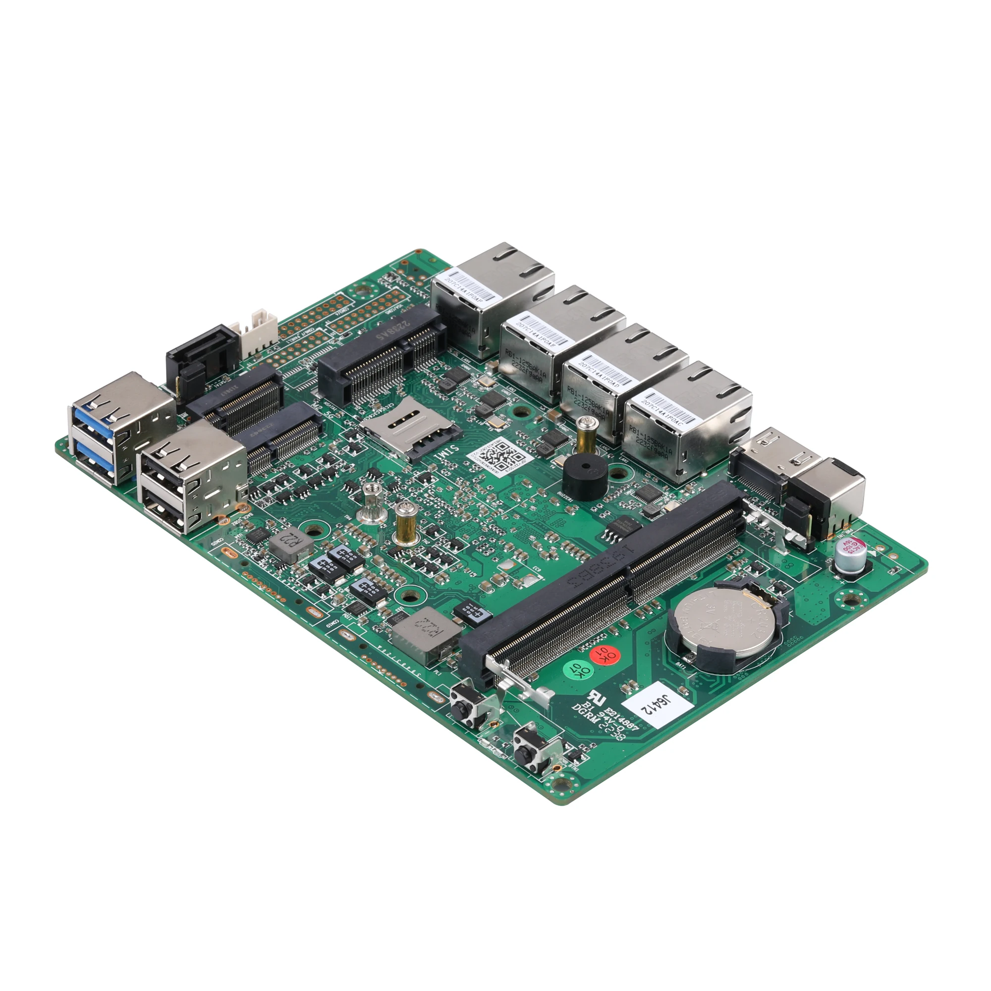 Qotom-Mini ITX Motherboard, 4 LAN, baixa potência, 7*24 horas, MB3J403-0821, 148mm x 104mm