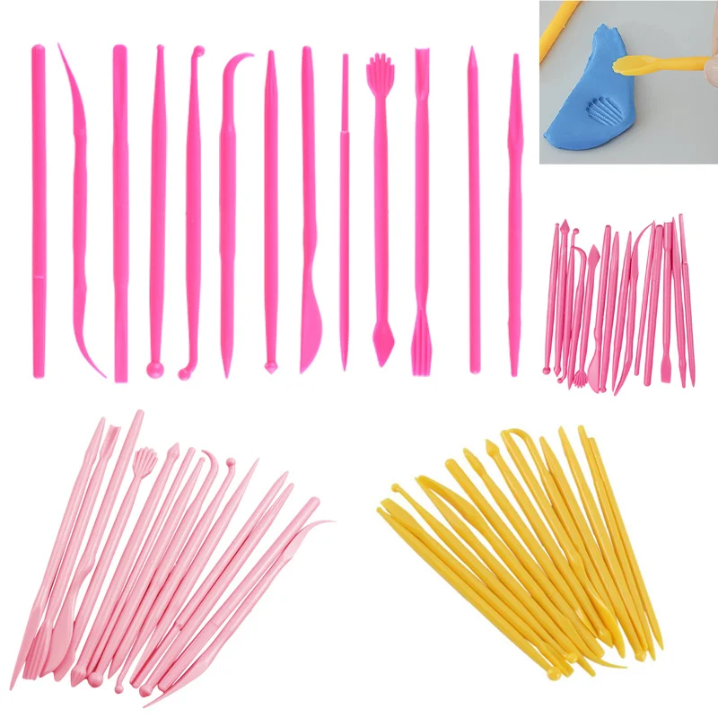 14pcs/set Clay Sculpture Pottery Tools Ceramic Dot Plastic Tools Drill