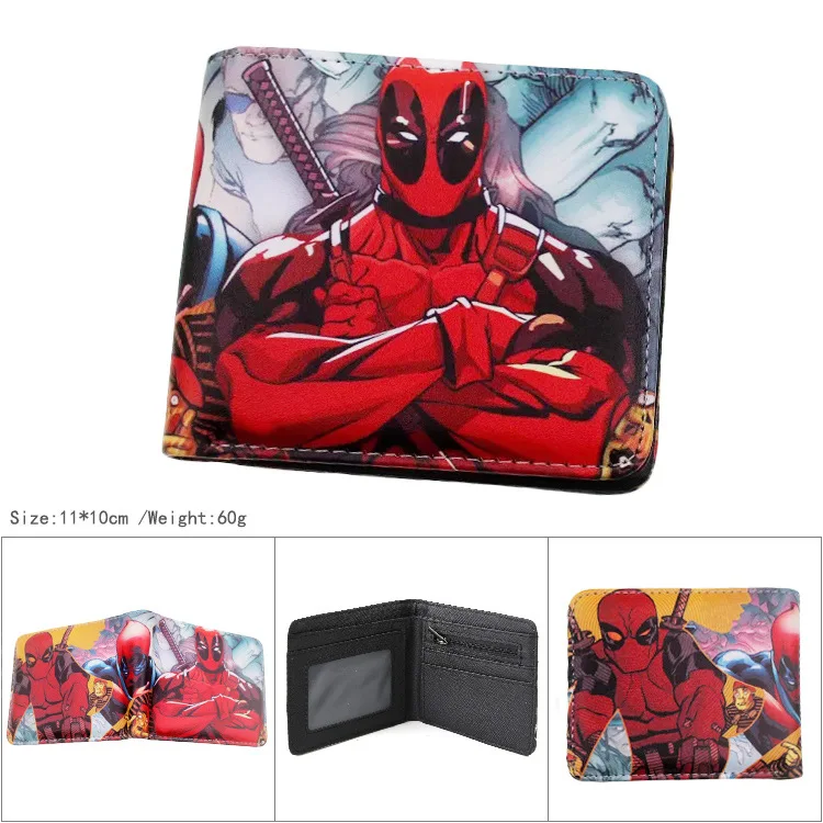 thumbnail image 1 of Cartera periférica de Marvel para estudiantes masculinos y femeninos de Deadpool, tarjetero portátil de PU de gran capacidad, carteras para hombres, 1 of 4