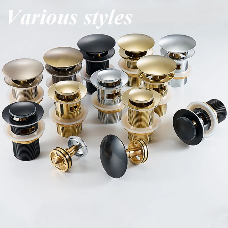 Basin Pop-up Drain Filter Brass Bathroom Strainer Bounce Core Bath Stopper Shower Filters Catcher Kitchen Sink Drain Accessories