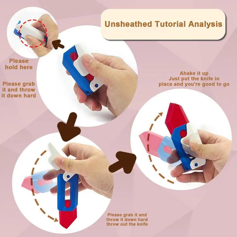 Retractable Carrot Knife Toy 3D Printing Gravity Cutter Sensory Toys Portable Anger Relief Toy For Outdoor Travel Subway Working
