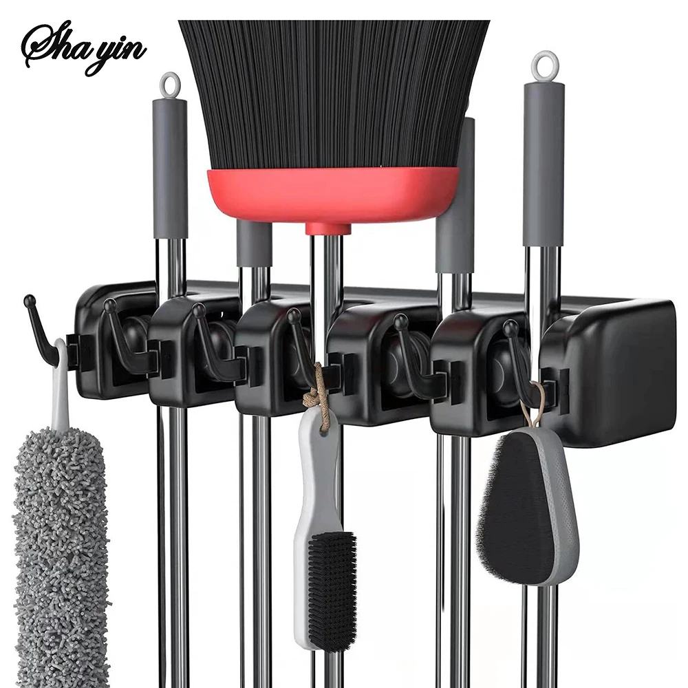 Toilet Mop Holder 1PC For Storing Mops Scrub Brushes And Brooms Made Of Plastic Suitable For Hanging Mop Racks
