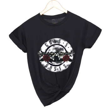 GUNS and Roses rock band women print streetwear t-shirt female punk summer tops women clothing Urban Style Printed  harajuku 1