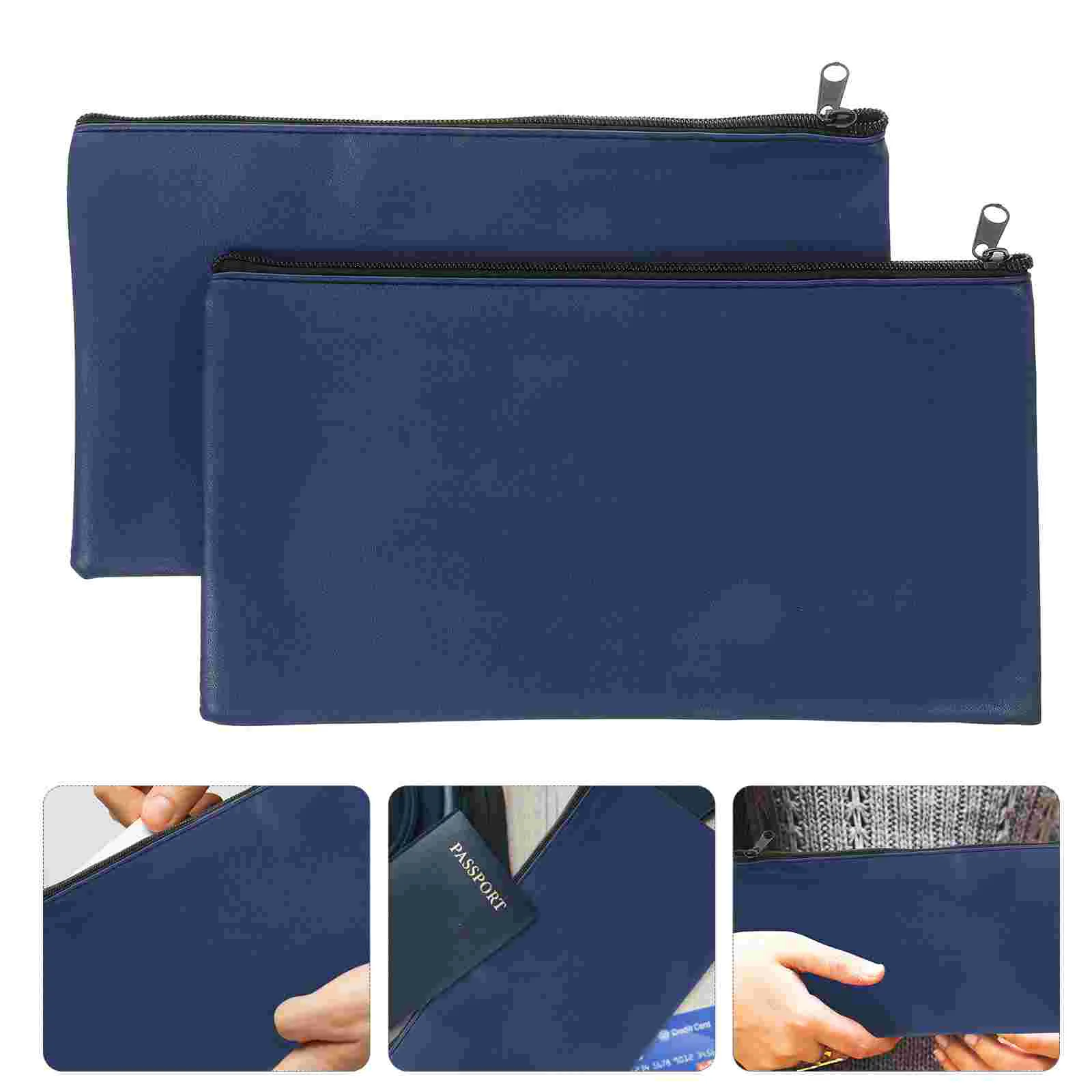 

2 Pcs Lottery Ticket Holders Money Pouch Envelopes Pencil Organizer Storage Bag Cash Bags Zipper Miss Purses