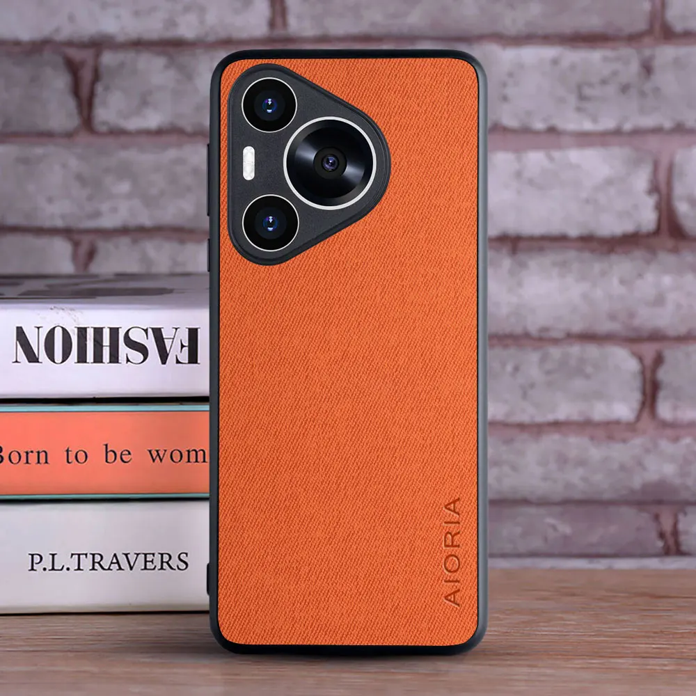 Fashion Textile Leather Case - Soft TPU & Hard PC 3-in-1 Material