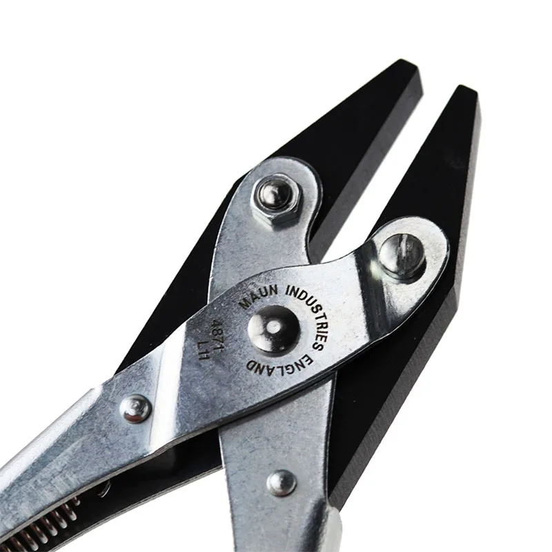 MAUN 140MM Return Spring Smooth Flat Jaw Jewellery Making Plier Wire Sheet Bending Holding Tool Parallel Plier