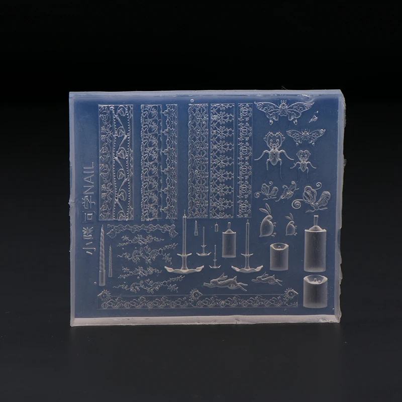 3D Silicone Fantasy French Lace Nail Mold Transparent Butterfly Manicure Template DIY Nail Art Decoration Tools