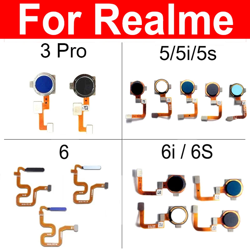 

Fingerprint Sensor Flex Cable For Realme 3 Pro 5 5i 5S 6i 6 6S Power Button Unlock Home Button Sensor FingerPrint Touch Flex