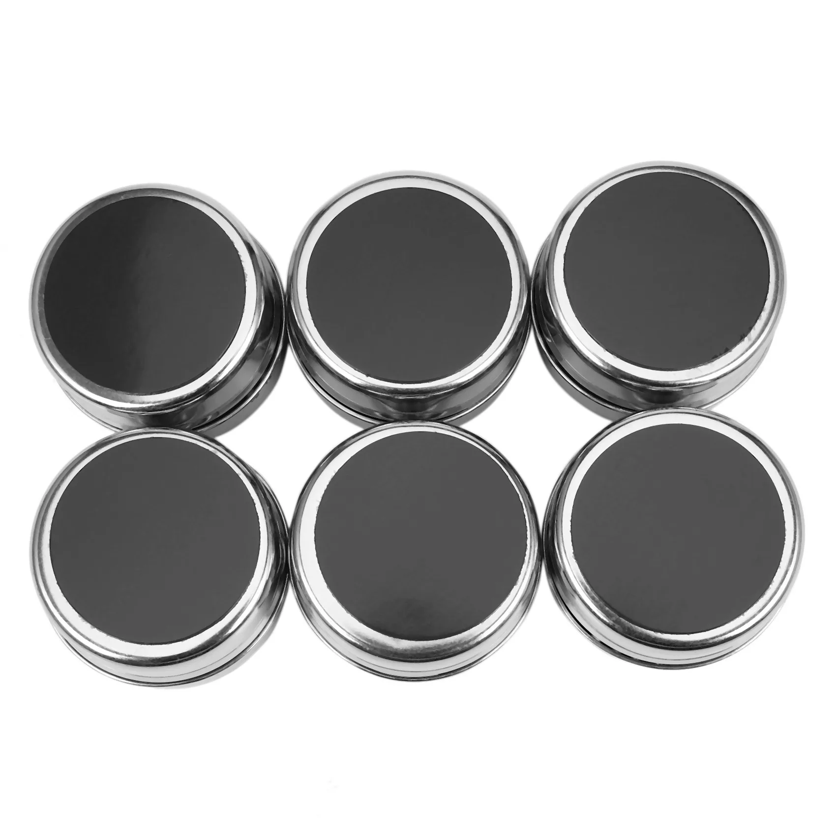 ABUN-12Pcs / Set Clear Lid Magnetic Spice Jar Stainless Steel Spice Sauce Storage Container Pots Kitchen Condiment Holder