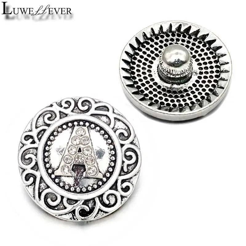 

Металлическая Кнопка Стразы с английской буквой алфавита, 26 дюймов, 18 мм, аксессуары для ювелирных изделий, фурнитура