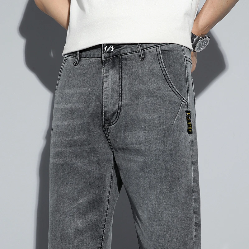 Trendy Summer Thin Denim Short Jeans For Men's Korean Slim Fit Leggings Trendy Men 7 Point Pants High Quality Brand New Shorts 5