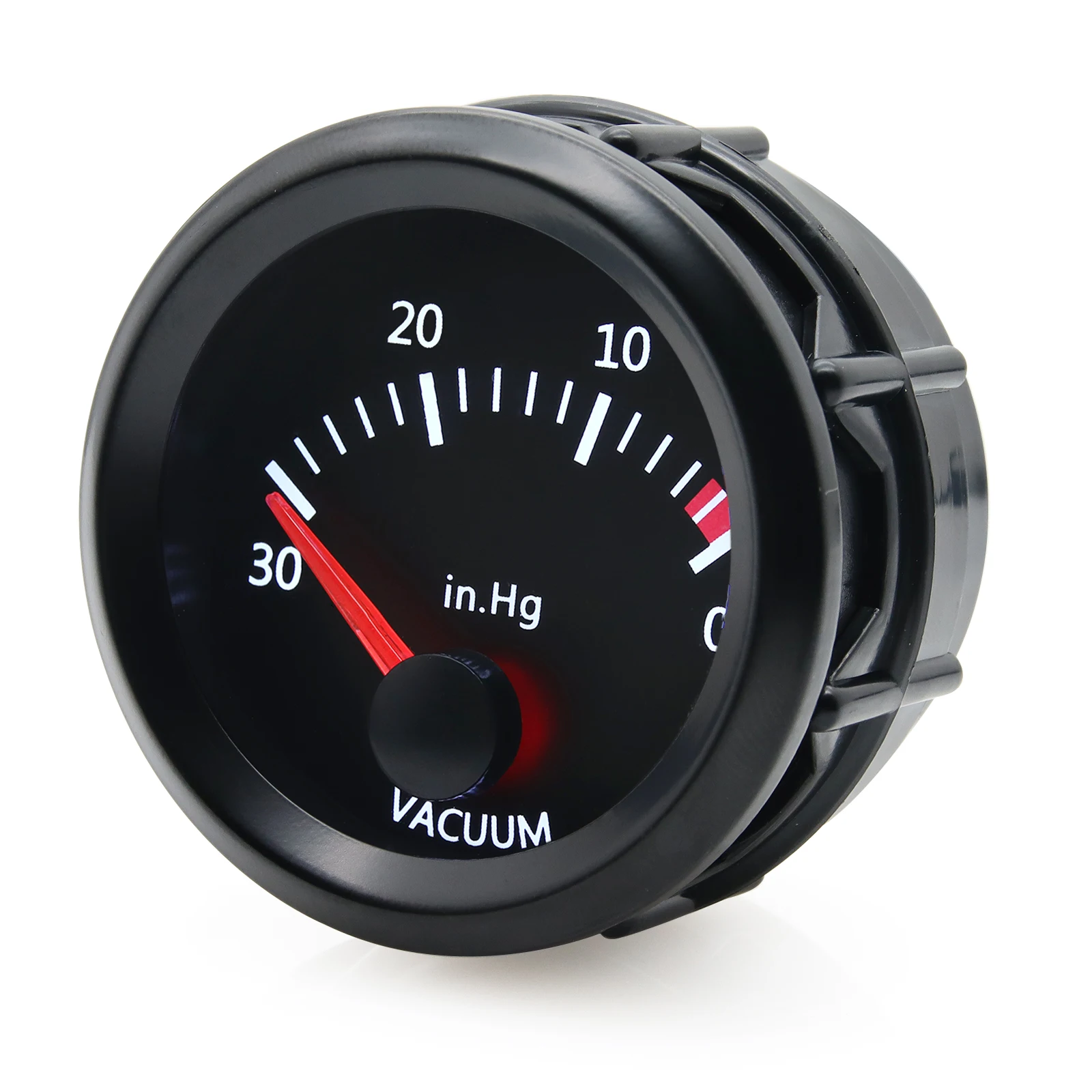 Vacuum Gauge 12V Car Meter Auto Pointer 0~30 In.Hg 2" 52mm Smoke Len Vacuum Meter White LED Digital automotive pressure gauge