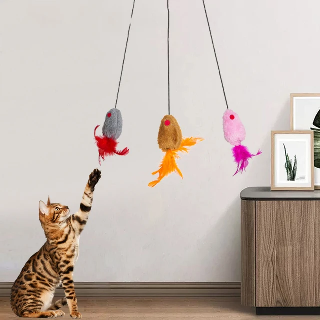 Interactive Door Hanging Cat Toy with Black Mouse Teaser - Entertain and Exercise Your Cat Toy for Indoor Cats Play Supplies 2