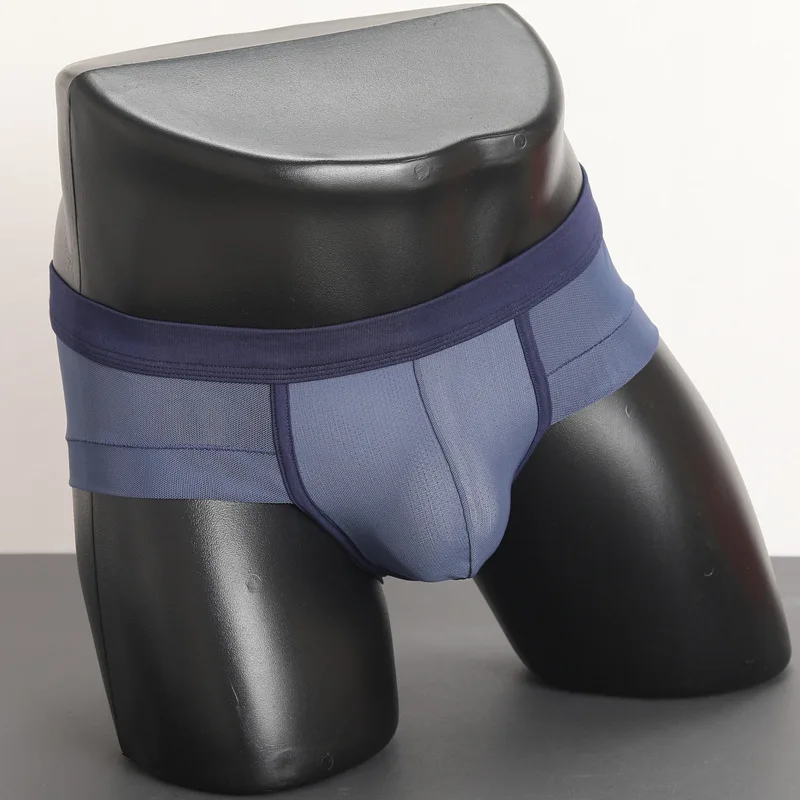 

Men's Sexy Underwear Brief Soft High Fork Pouch Bikini Panties Low Waist Lingerie Quick Dry Underpants Mesh Breathable Trunks