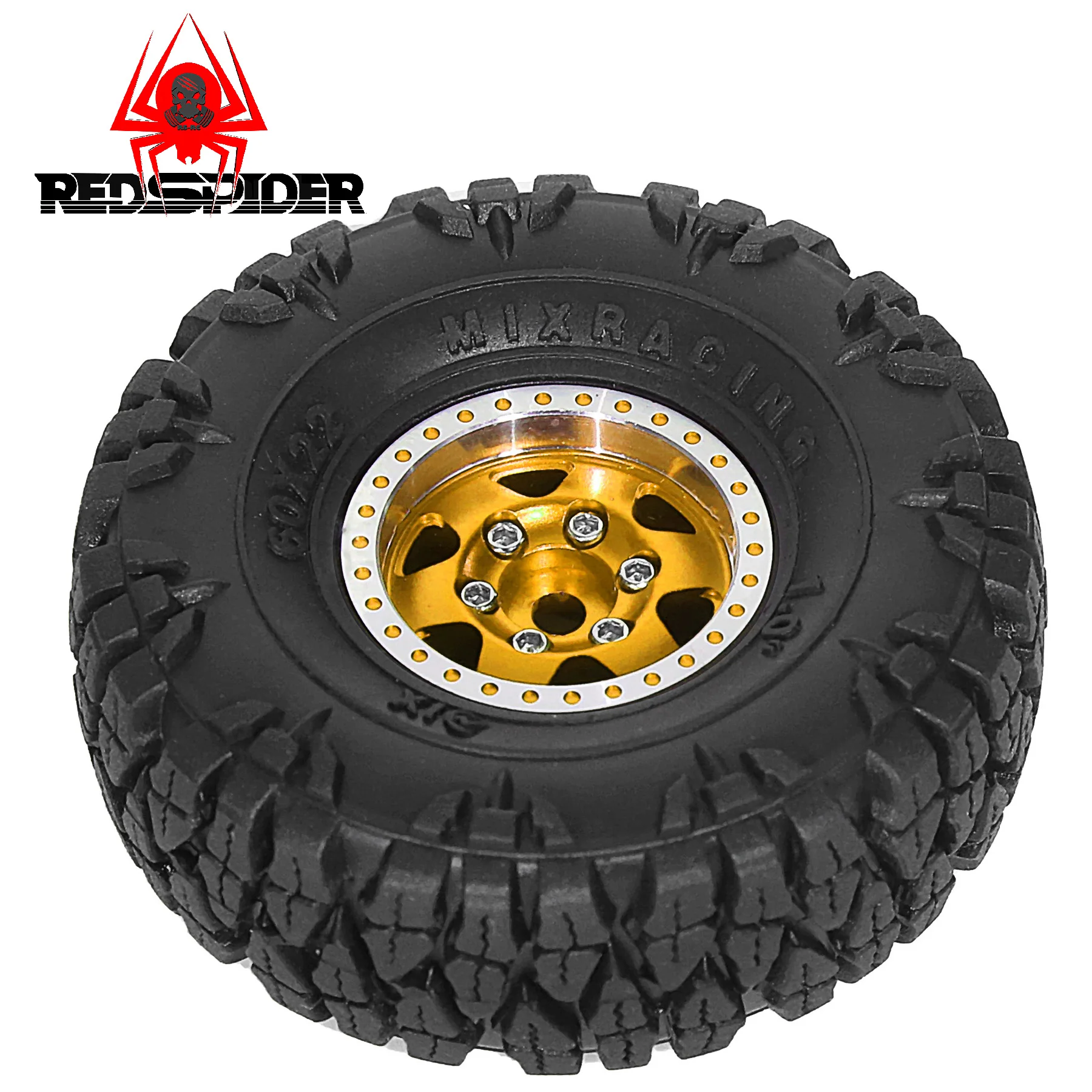 thumbnail image 2 of Aluminum Beadlock RC Wheels For 1/18 1/24 Crawlers - 1.0in Red For TRX4M, SCX24, FCX24 2 of 14