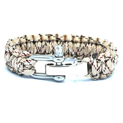 1PC Survival Paracord Bracelet Stainless Steel Buckle Bracelet Wilderness Wristband 