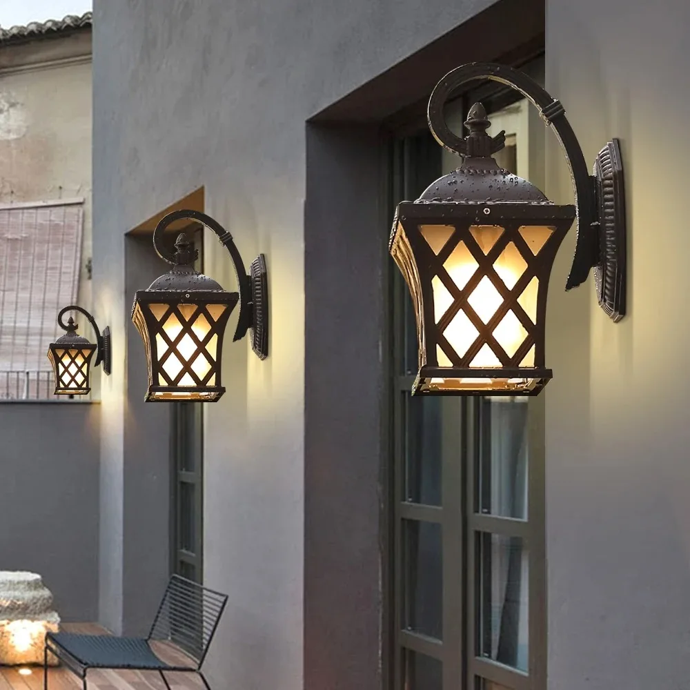 Outdoor waterproof wall lamp, retro porch lamp, minimalist external lighting, decorative villa balcony corridor garden 3