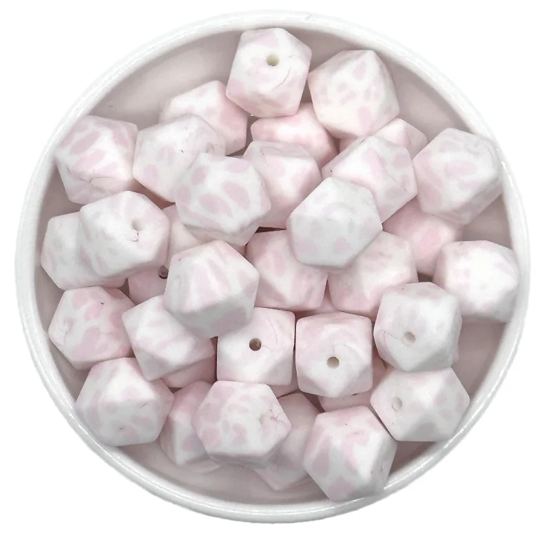 Colorful Hexagon Silicone Beads for DIY Crafts and Decorations (10/20pcs, 14mm)