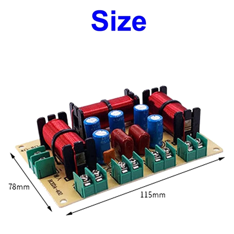 4 Way Speaker Bass Frequency Divider Home Theater Hifi Stereo Circuit Stereo Audio Crossover Filters 2PCS, speaker repair parts