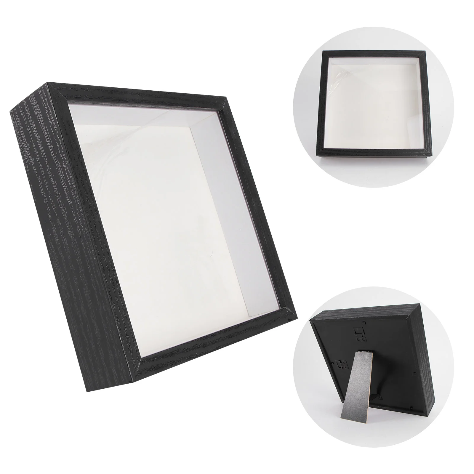 

Frame Double Sided Glass Photo Frame Creative Stereoscopic Specimen Simple Photo Frame Photo Holder for Photo (Black)