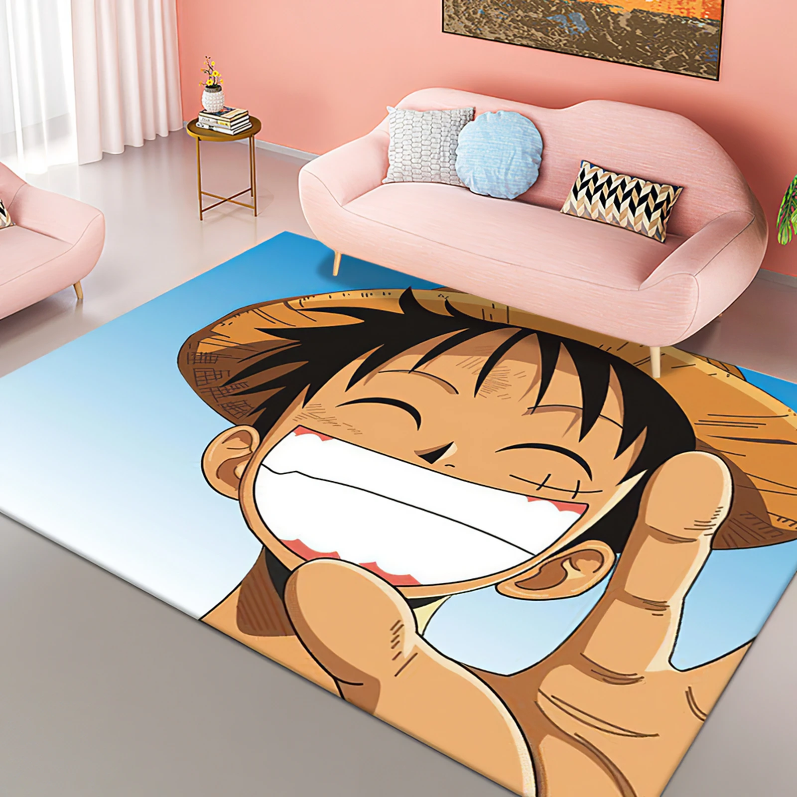 30 Designs Anime One Pieces Characters Luff Area Rugs Room Foot