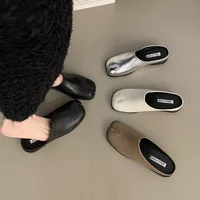 Bailamos Women Split Toe Fur Slippers Tabi Ninja Slip On Flats Round Toe Shallow Lazy Boat Slingback Mules Shoes Soft Warm Loafe - Image 5
