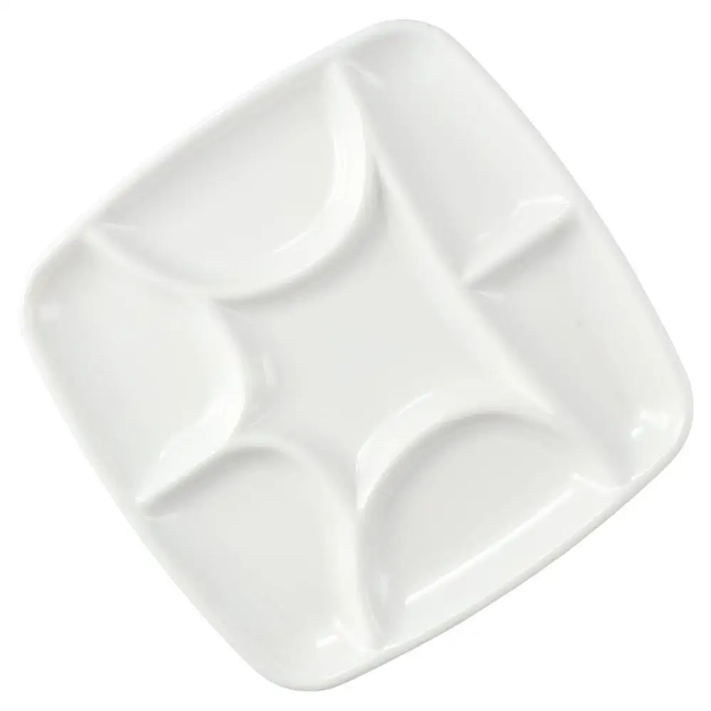 7-Will Square Paint Palette,White Ceramic Artist Paint Palette for Watercolor Painting, Palette Oil Painting 4