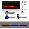 Floating Fireplace TV Stand for TVs Up To 80", Modern High Gloss 72" Entertainment Center, Wall Mounted Electric Fireplace 5