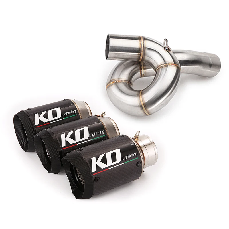 

Slip On Exhaust Pipe For Kawasaki ZX6R ZX636 2009-2020 Motorcycle Escape Muffler Mid Link Pipe Without DB Killer