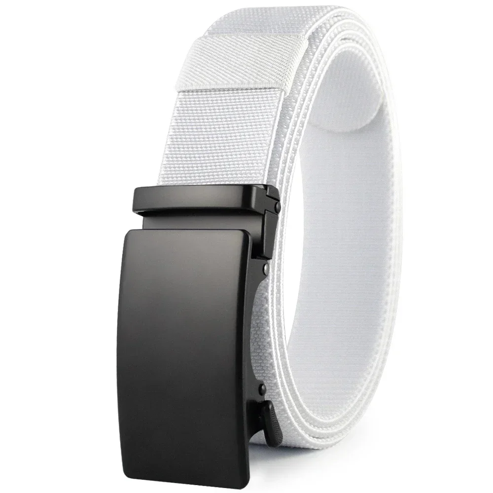 Versatile Stretch Nylon Belt with Auto-Lock Metal Buckle