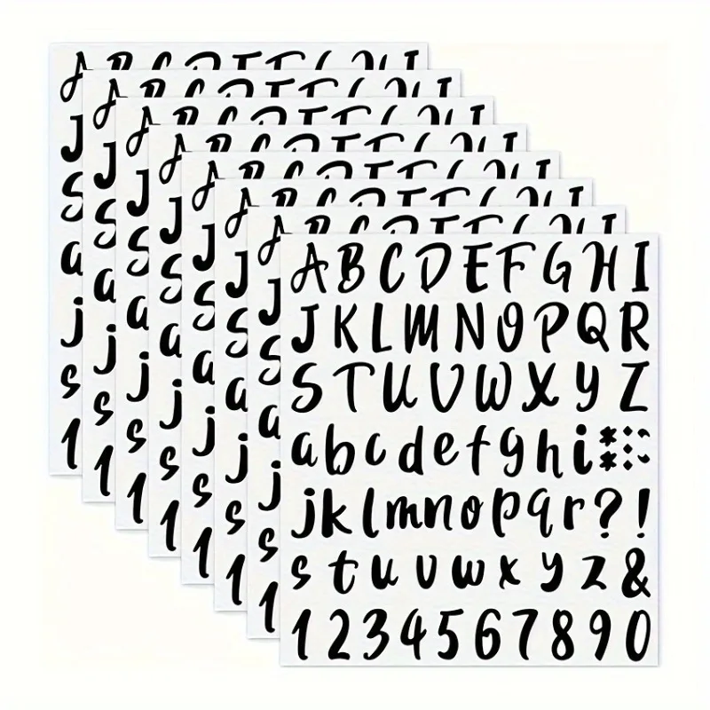 PVC Alphabet and Number Stickers Set 72pcs/sheet Self-Adhesive Vinyl Lettering Decals Signs Single Use Classroom alphabet label stickers self adhesive stickers adhesive stickers