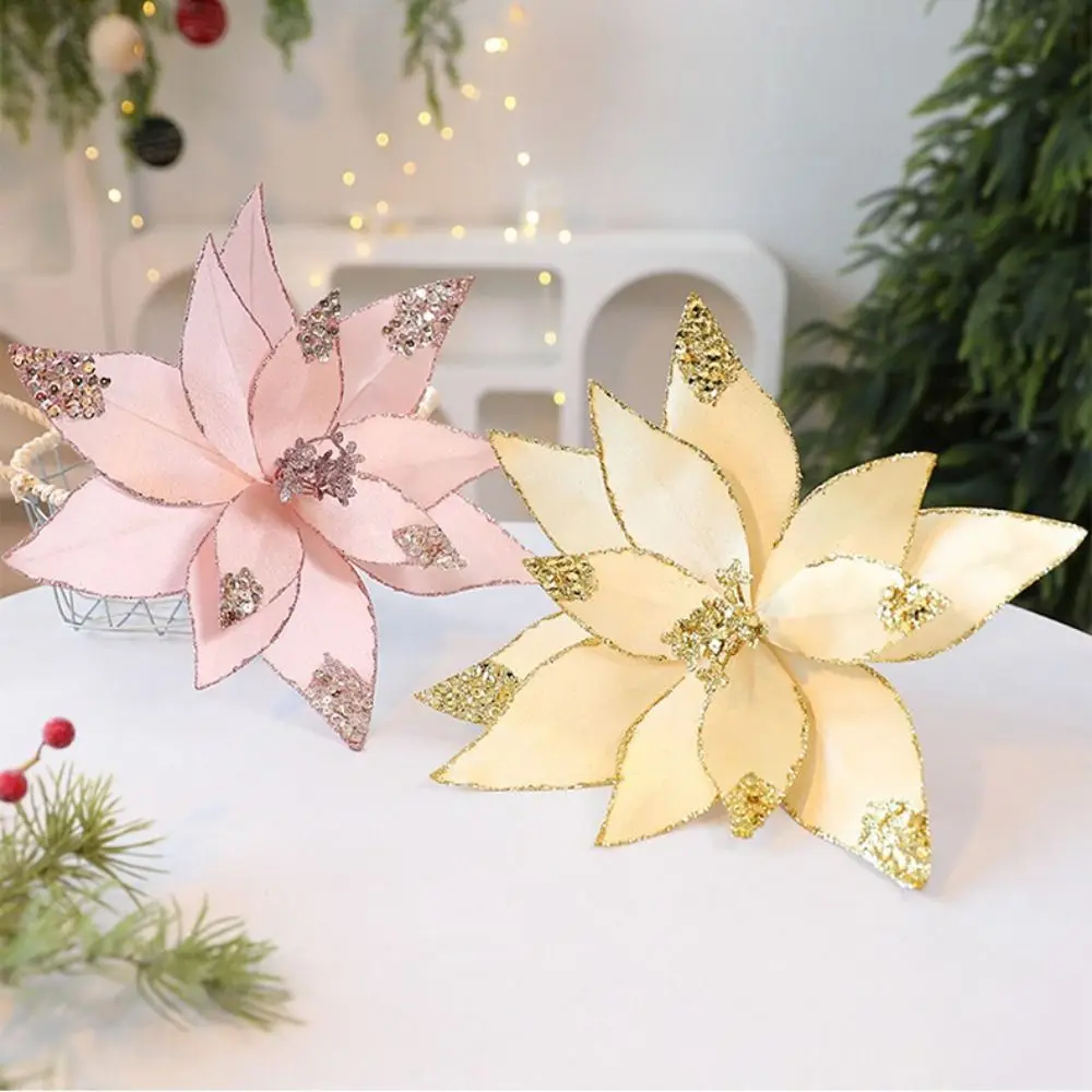 Artificial Christmas Flowers DIY Mesh Fabric Floral Arrangement