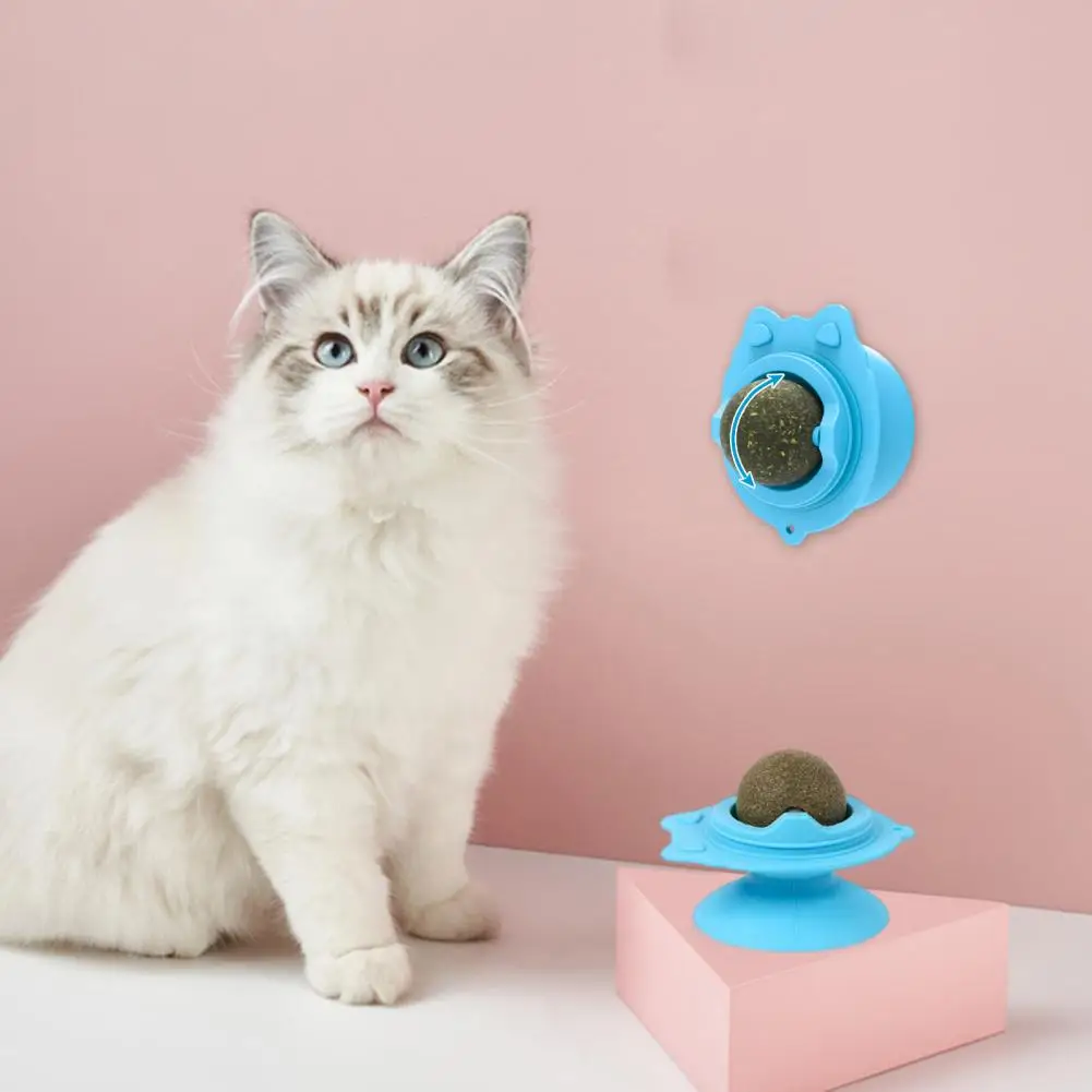 

Cat Catnip Toy with Suction Cup Oral Health Protection Catnip Toy Suction Cup Wall-mounted Cat Feather Toy for Teeth for Cats