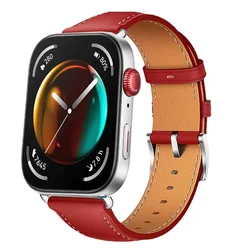 Retro Genuine Leather Strap for Smartwatch - Replacement Wristband Bracelet (Red 04)