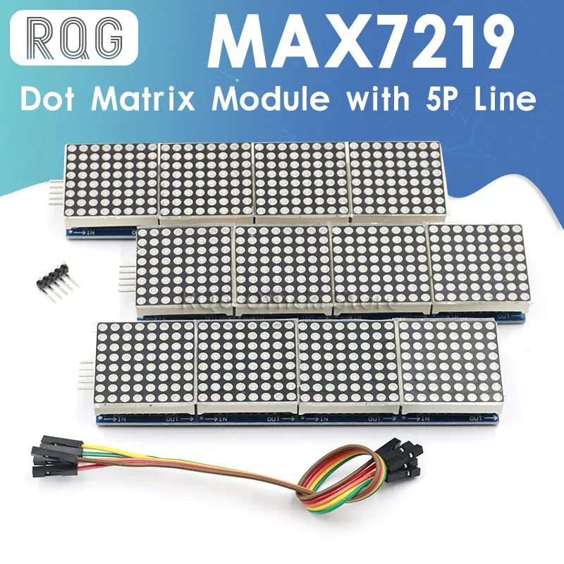 MAX7219 матричный модуль для микроконтроллера Arduino 4 в одном дисплее с линией 5P |