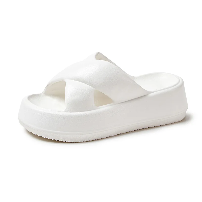 Pallene Women Sandals Soft Sole Cloud Slides Home Slippers Thick Bottom EVA Shoes Female Beach Flip Flops Non-Slip Cross Sandals 2