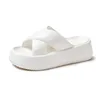 Pallene Women Sandals Soft Sole Cloud Slides Home Slippers Thick Bottom EVA Shoes Female Beach Flip Flops Non-Slip Cross Sandals 2