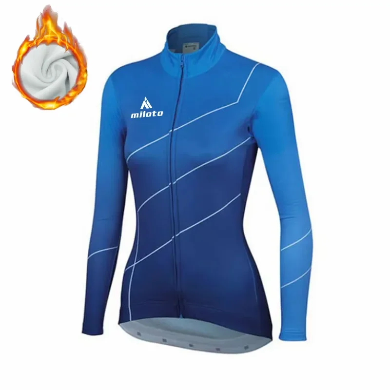 Women Cycling Thermal Fleece Clothing Sets Jersey Jackets