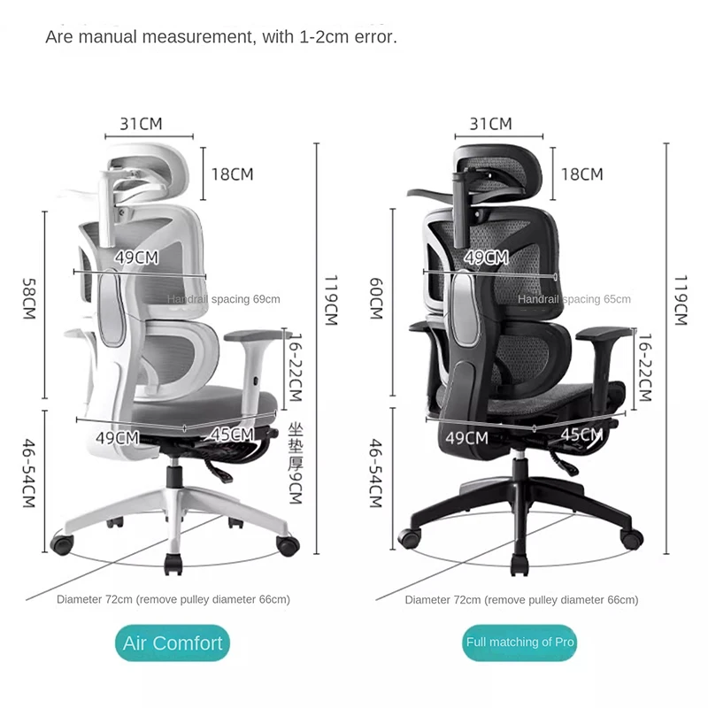 Ergonomic Computer Chair Home Office Lumbar Support Gaming chair Reclining Latex seat Breathable Mesh 4D Adjustable Armrest 6