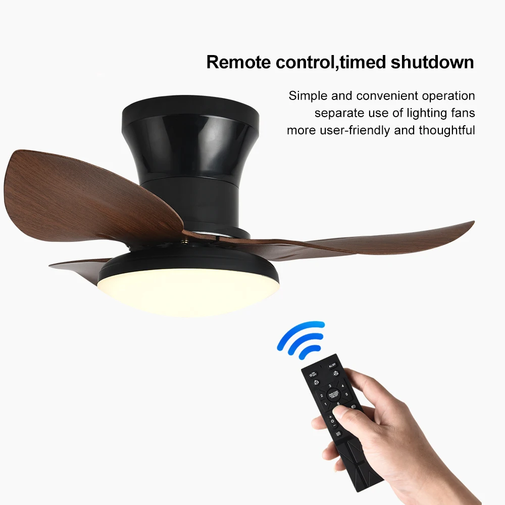 Living room, dining room, mini fan light, Nordic ceiling fan light, high wind power, study, hallway, bedroom, ceiling mounted el 4