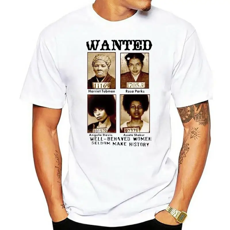 Ricercato Harriet Tubman Rosa Parks Angela Davis Assata T Shirt Black Men S-6Xl