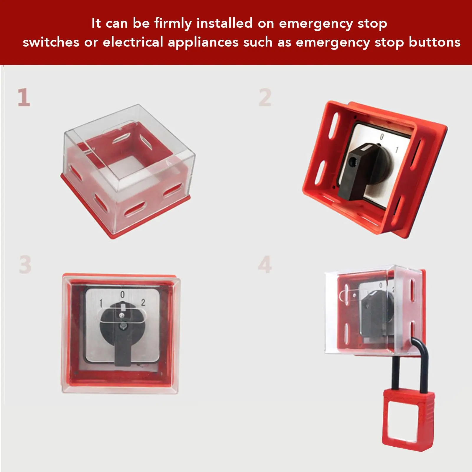 Waterproof Transparent Push Button Switch Protector Cover-Emergency Stop Switch Guard for Industrial Use