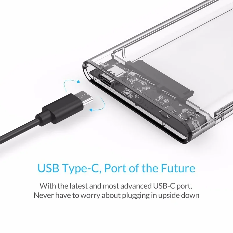 2026 2.5인치 투명 HDD 케이스 SATA to USB 3.1 Gen2 10Gbps 외장 하드 드라이브 케이스 HDD 인클로저 SSD 디스크 케이스 UASP 지원