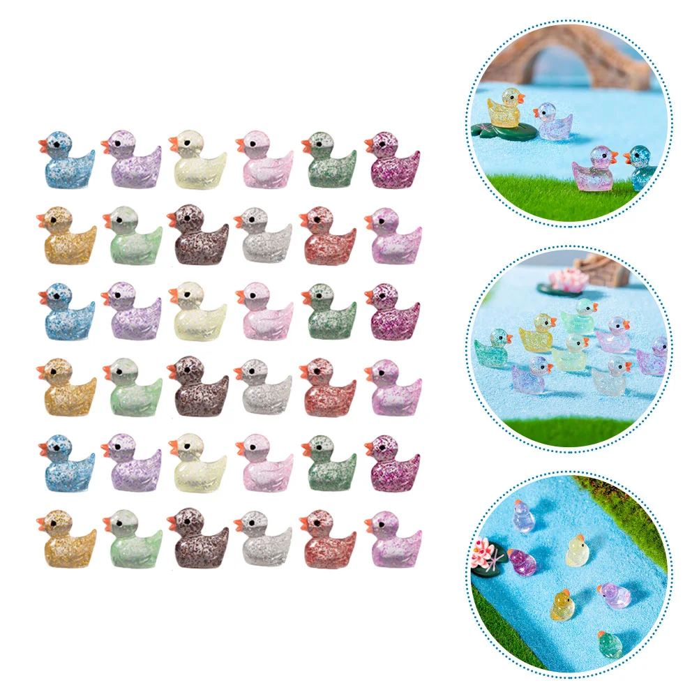 

36 Pcs Duck Duckling Ornament Decorative Statue Garden Decoration Resin Craft Trinkets Adornment Desktop Yard Ornaments Baby